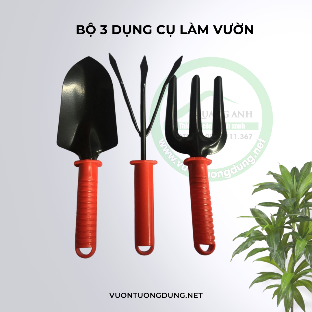Bộ dụng cụ làm vườn mini 3 món - Xẻng, Cào, Cào 3 Chân Bộ dụng cụ làm vườn mini 3 món - Xẻng, Cào, Cào 3 Chân