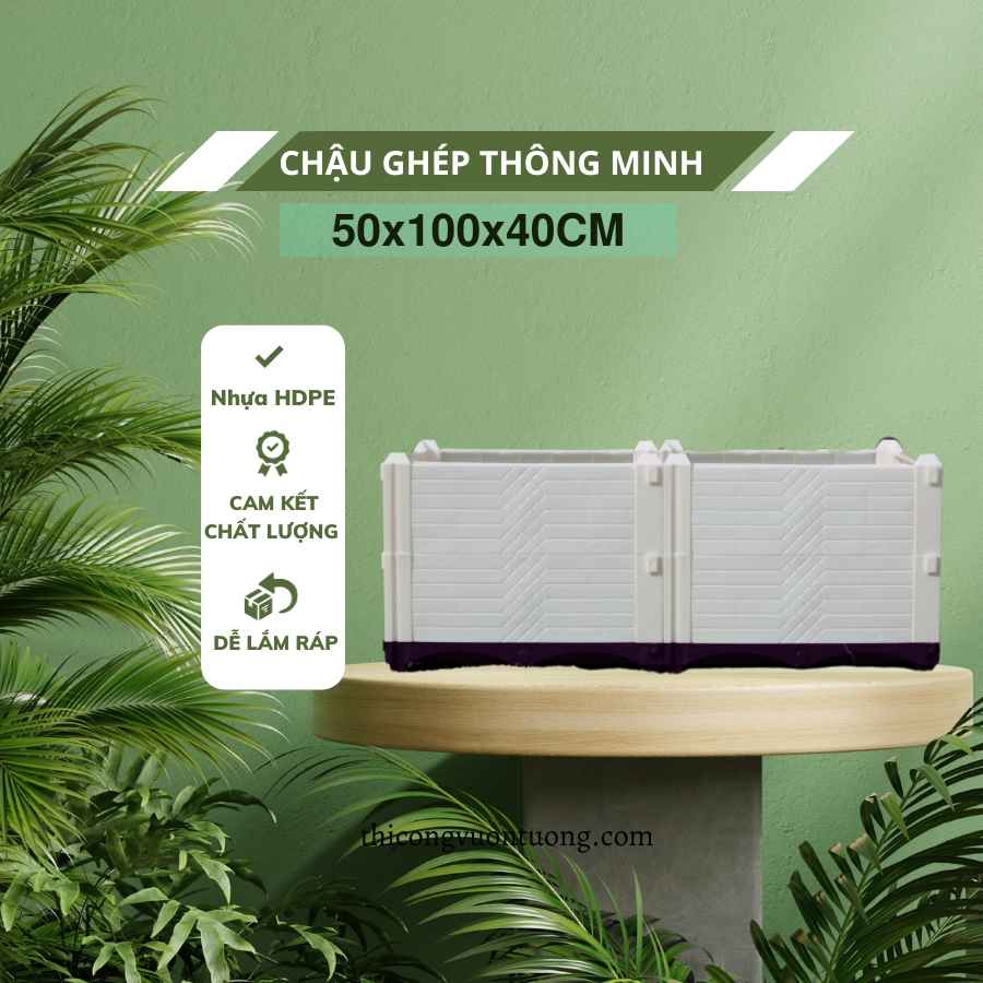 Chậu ghép thông minh 50x100x40 trồng rau, cây kiểng nhựa HDPE cao cấp Chậu ghép thông minh 50x100x40 trồng rau, cây kiểng nhựa HDPE cao cấp