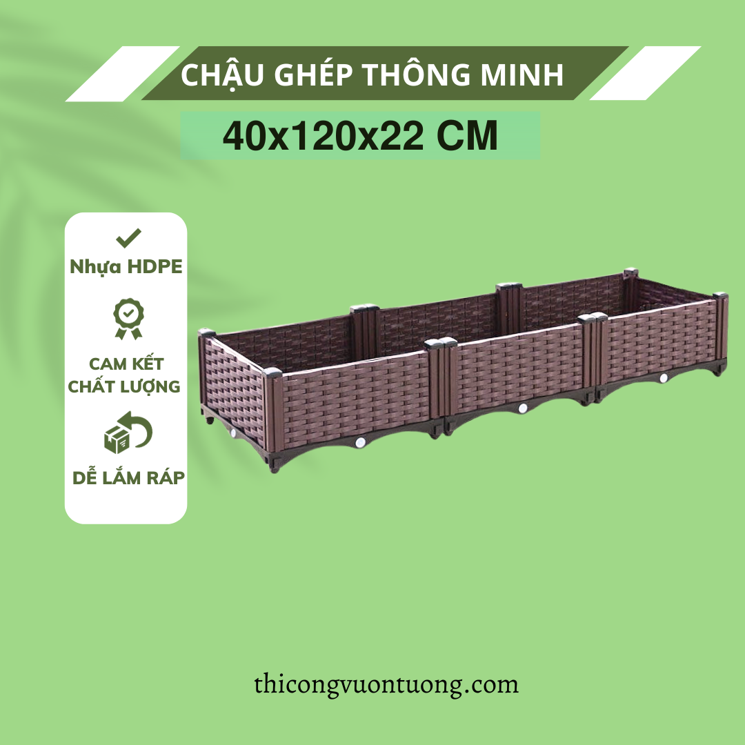 Chậu Trồng Rau Thông Minh Màu Nâu - Đa Dạng Kích Thước Dễ Sử Dụng