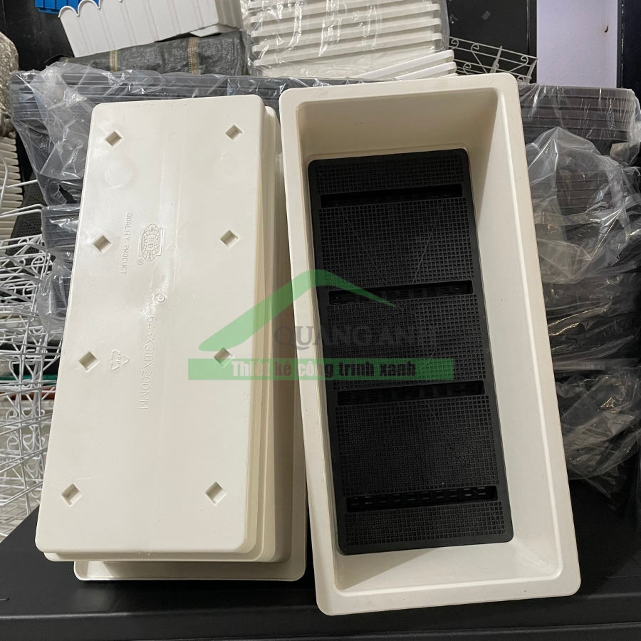 Chậu nhựa thông minh KT 64.5X31X20 cm, nhựa PP trồng rau sạch tại nhà Chậu nhựa thông minh KT 64.5X31X20 cm, nhựa PP trồng rau sạch tại nhà