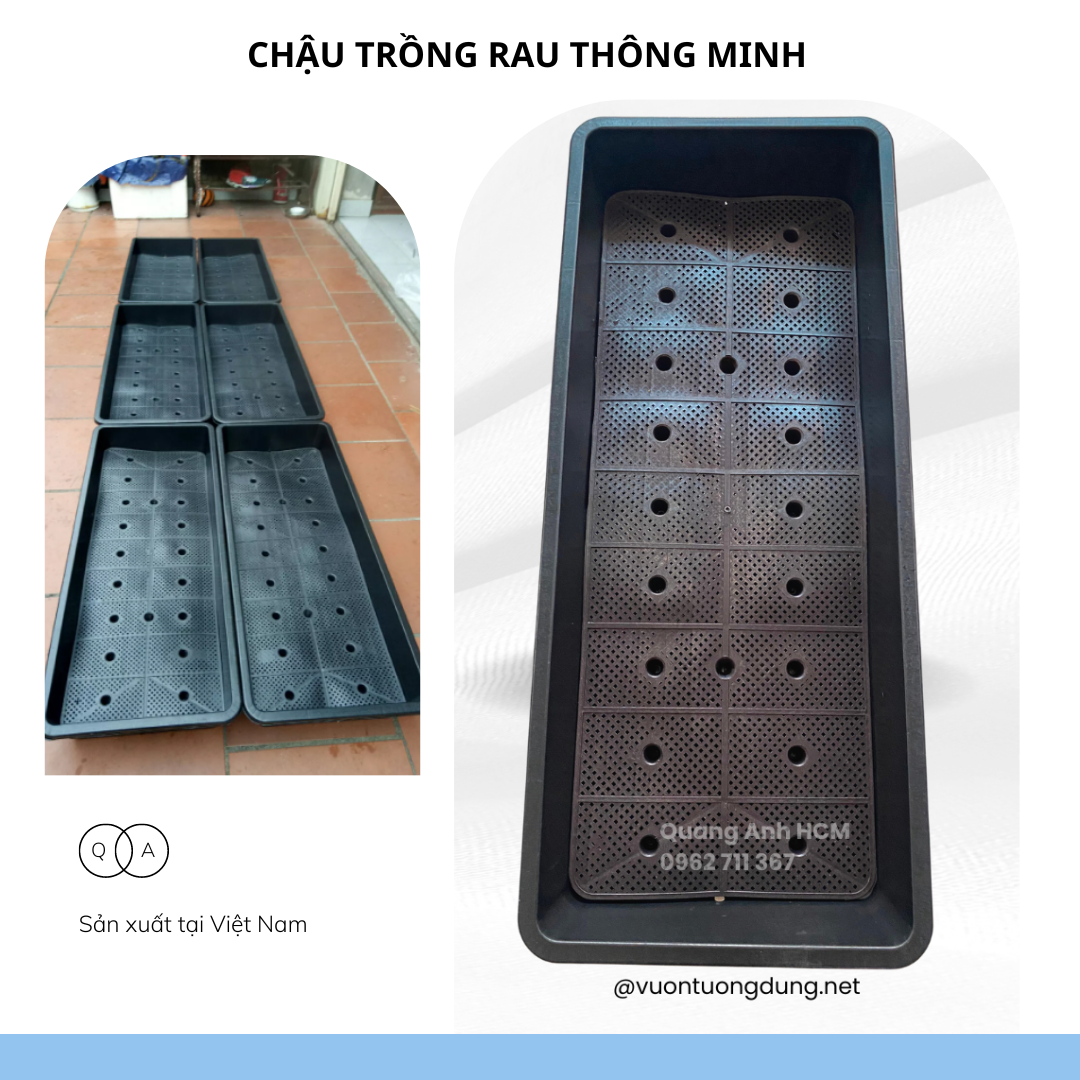 Khay nhựa, chậu nhựa trồng rau lớn dài 102x43x16cm giá chỉ 95k Khay nhựa, chậu nhựa trồng rau lớn dài 102x43x16cm giá chỉ 95k