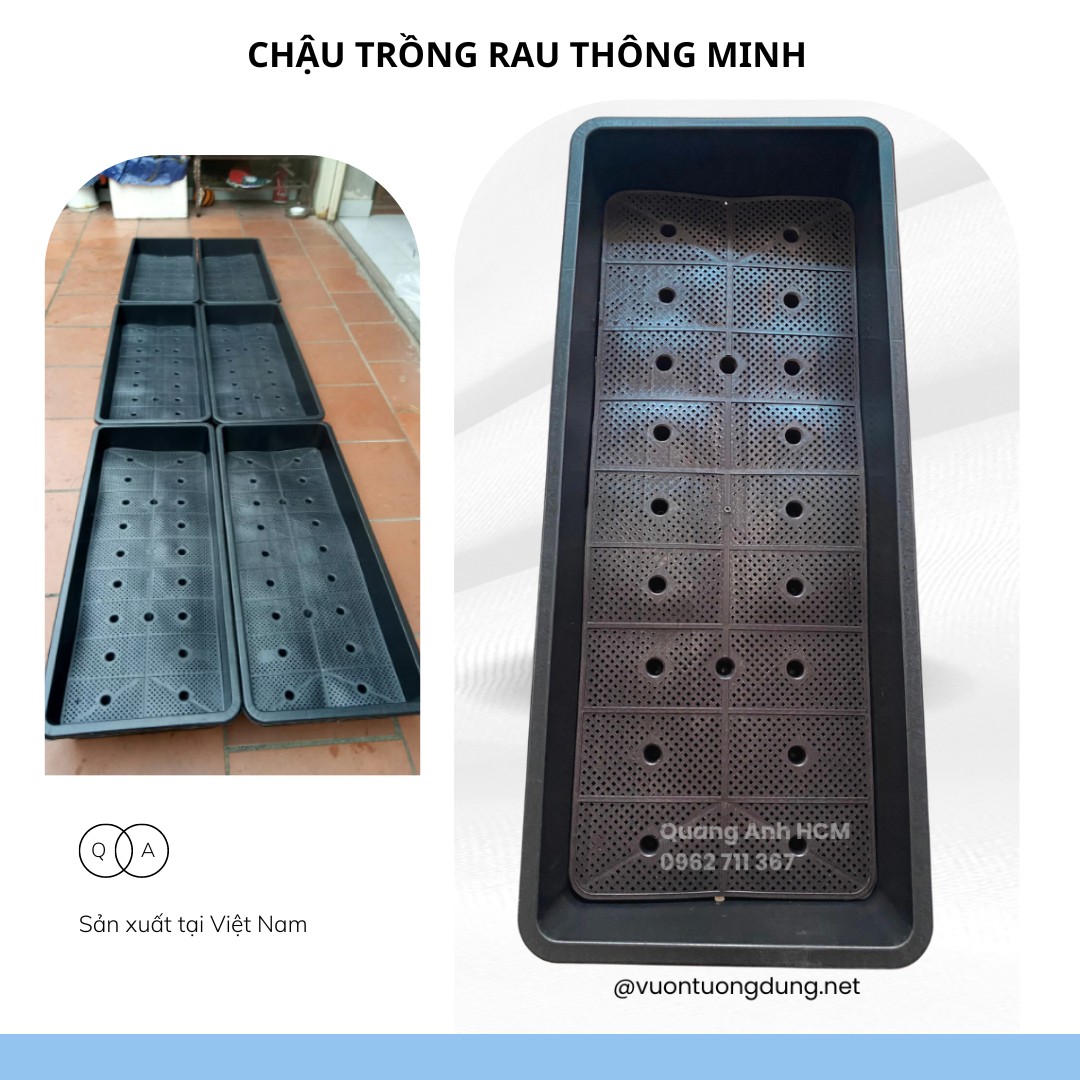 Khay nhựa, chậu nhựa trồng rau lớn dài 102x43x16cm giá chỉ 95k