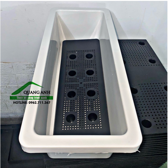Chậu nhựa trồng rau Quang Anh, chậu trồng rau sạch thông minh 50x20x16.5cm Chậu nhựa trồng rau Quang Anh, chậu trồng rau sạch thông minh 50x20x16.5cm
