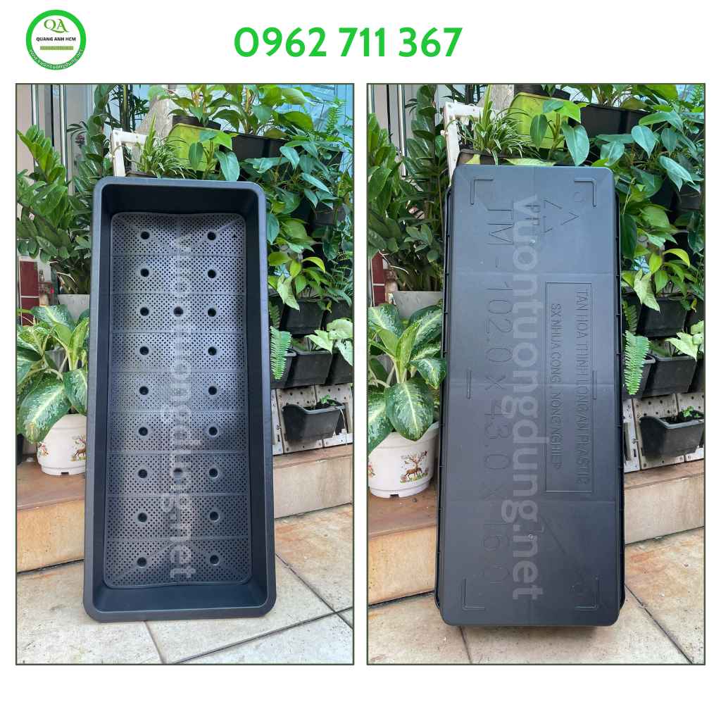 Chậu trồng rau thông minh dài 102x43x16cm màu đen giá rẻ tại Hồ Chí Minh Chậu trồng rau thông minh dài 102x43x16cm màu đen giá rẻ tại Hồ Chí Minh